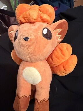 Orange vulpix  Fox Plush PokemonToy with Cream Belly